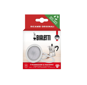 Bialetti Moka 3/4 גומיות ומסננת אלומיניום מקינטות